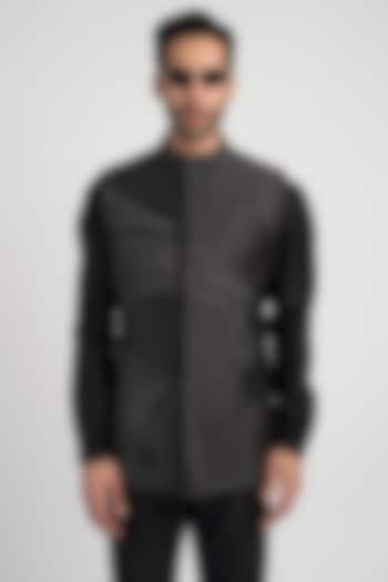 Grey Cotton Silk Waistcoat by Antar Agni Men at Pernia's Pop Up Shop