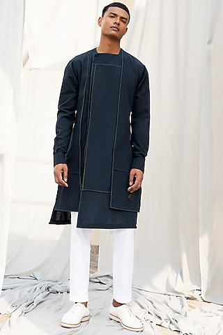 White Straight Fit Trousers by Antar Agni Men