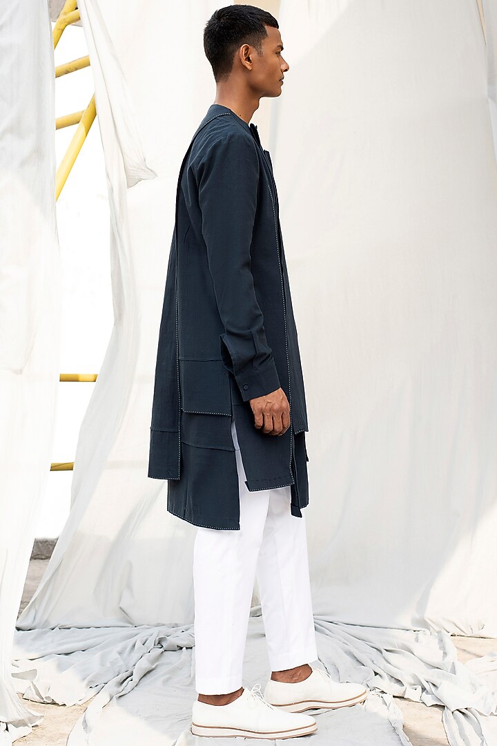 White Straight Fit Trousers by Antar Agni Men at Pernia's Pop Up Shop