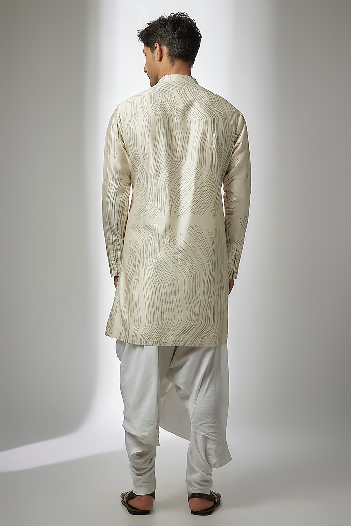 White Cotton Satin Draped Salwar Pants by Antar Agni Men at Pernia's Pop Up Shop