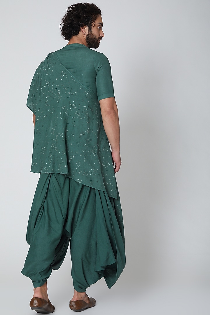 Pine Green Draped Top by Antar Agni at Pernia's Pop Up Shop