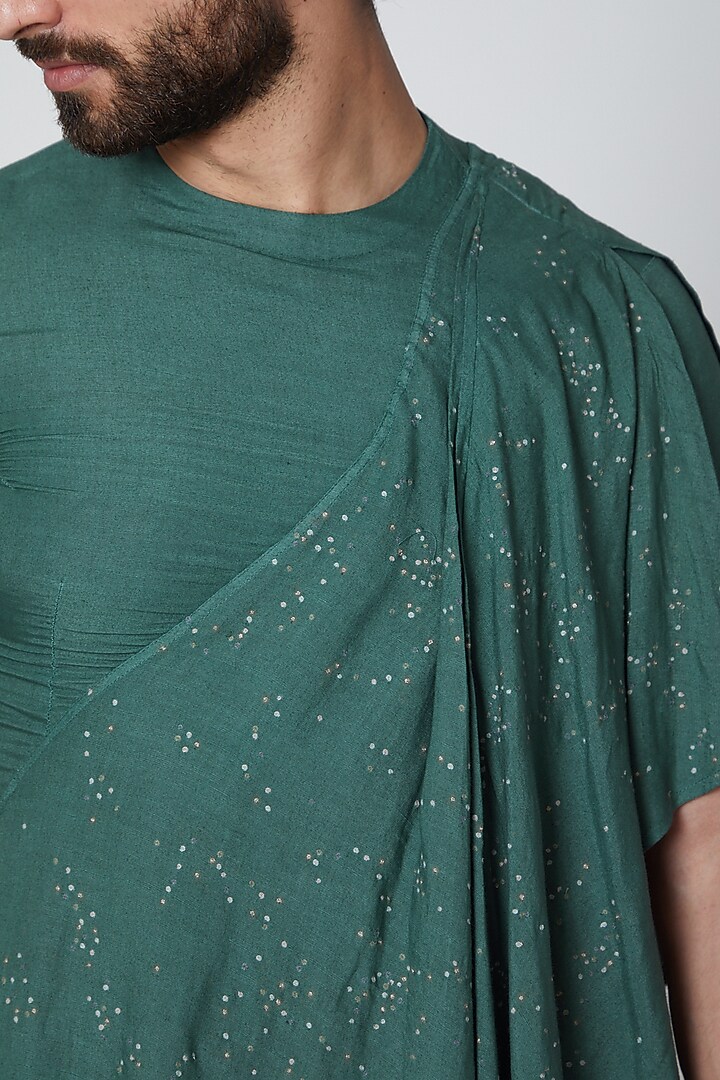 Pine Green Draped Top by Antar Agni at Pernia's Pop Up Shop