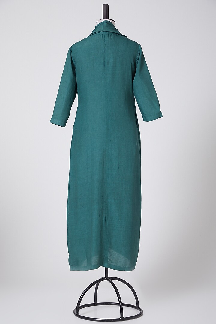 Pine Green Draped Dress by Antar Agni at Pernia's Pop Up Shop
