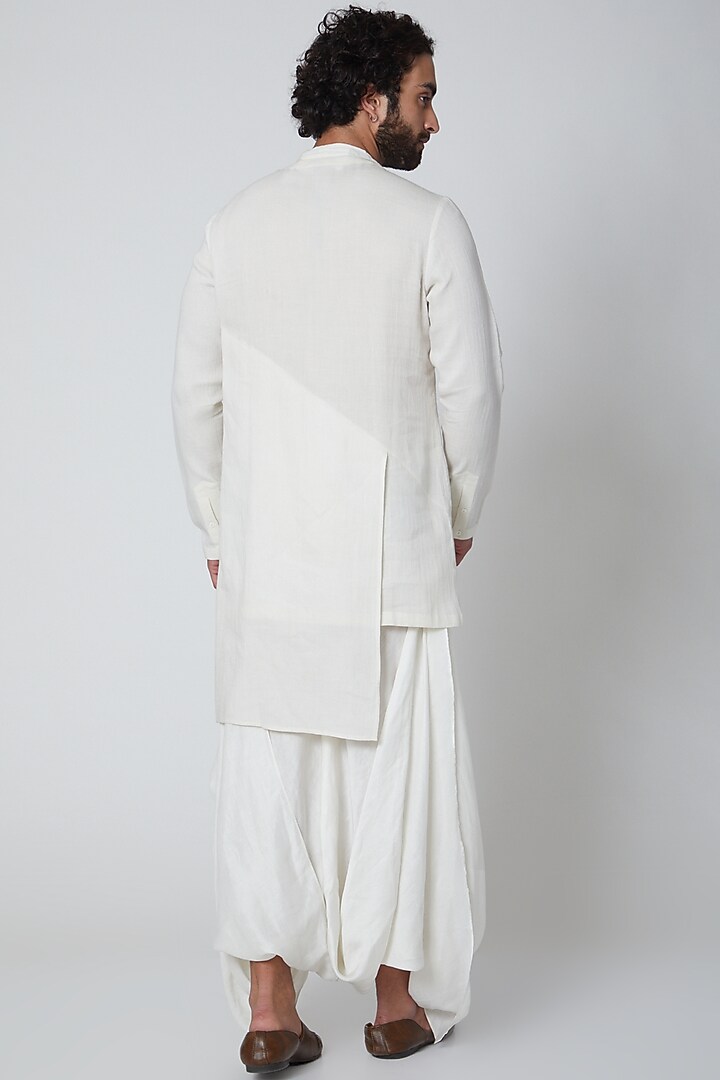 Ivory Flap Shirt by Antar Agni Men at Pernia's Pop Up Shop