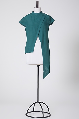 Pine Green Overlap Top by Antar Agni