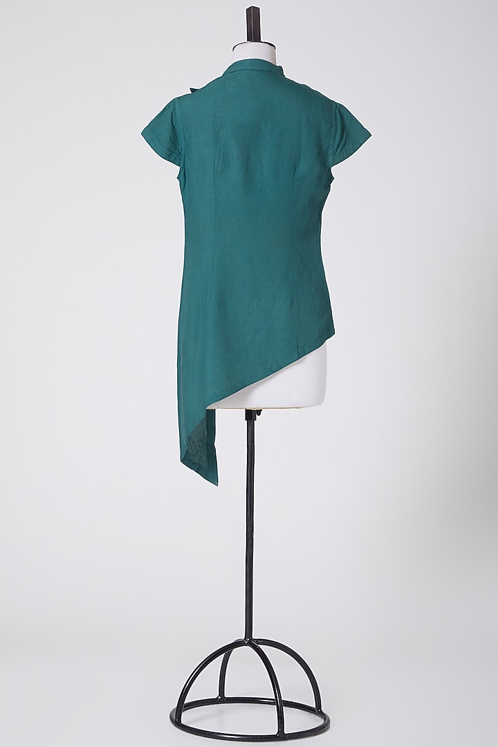 Pine Green Overlap Top by Antar Agni at Pernia's Pop Up Shop