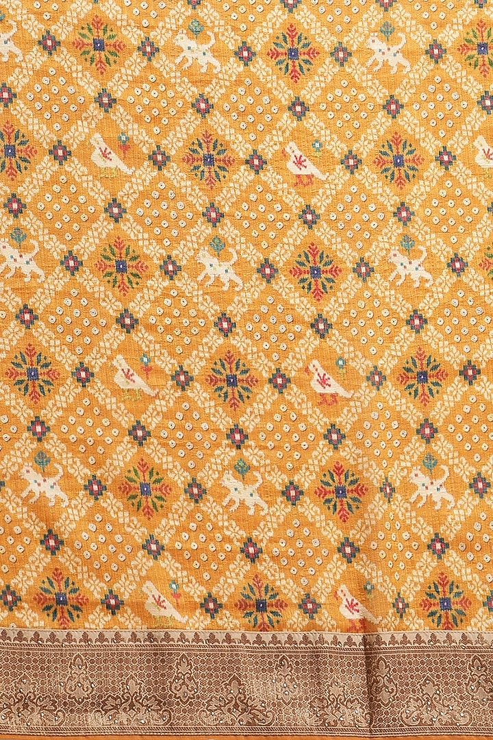 Yellow Digital Printed Festive Saree by Angarika at Pernia's Pop Up Shop