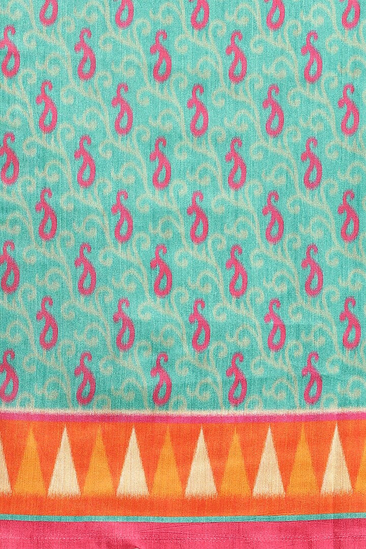 Sea Green Printed Festive Saree by Angarika at Pernia's Pop Up Shop
