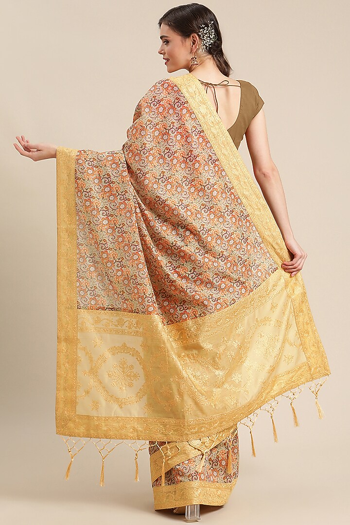 Multi-Colored Printed Festive Saree by Angarika at Pernia's Pop Up Shop