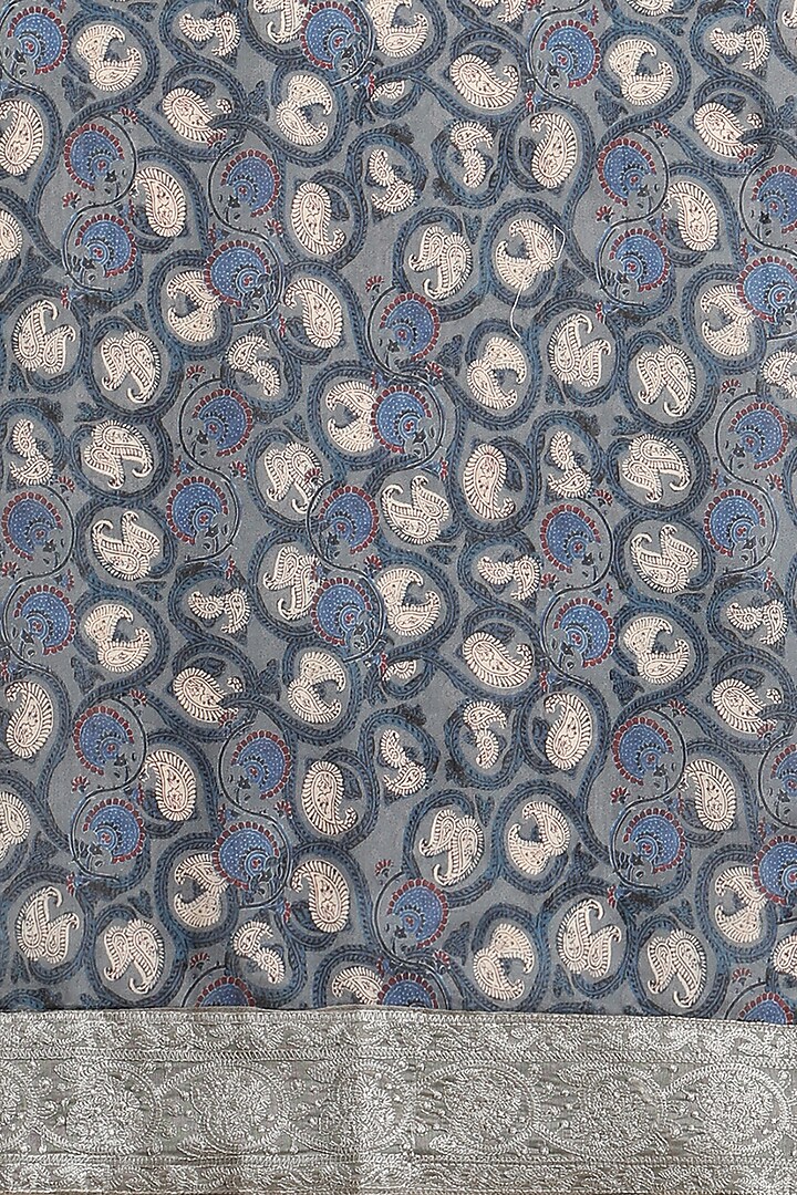 Blue Chanderi Silk Printed Festive Saree by Angarika at Pernia's Pop Up Shop