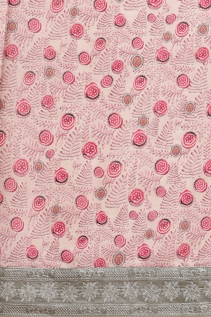 Light Pink Chanderi Silk Printed Festive Saree by Angarika at Pernia's Pop Up Shop