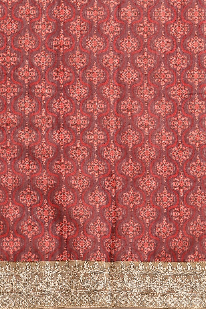 Red Digital Printed Festive Saree by Angarika at Pernia's Pop Up Shop