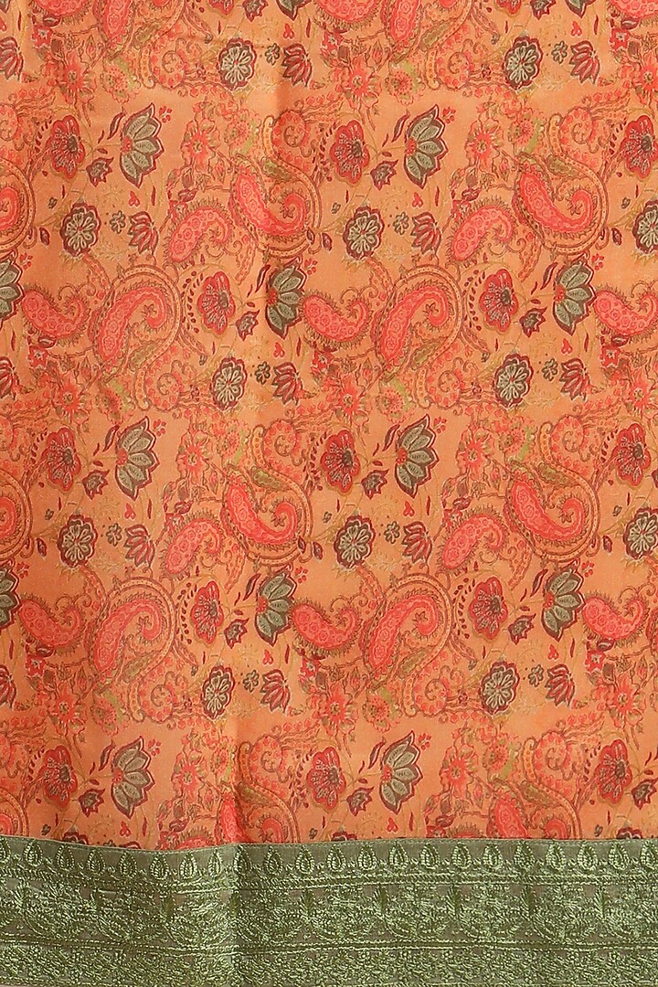 Orange Chanderi Silk Printed Festive Saree by Angarika at Pernia's Pop Up Shop