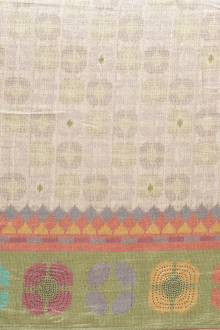 Grey Ikat Printed Festive Saree by Angarika at Pernia's Pop Up Shop