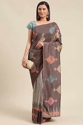 Grey Printed Saree by Angarika