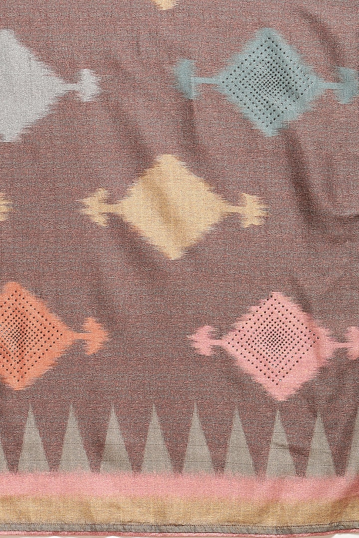 Grey Printed Festive Saree by Angarika at Pernia's Pop Up Shop