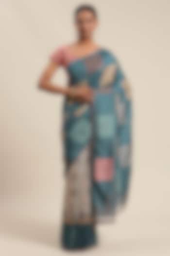 Multi-Colored Ikat Printed Saree by Angarika