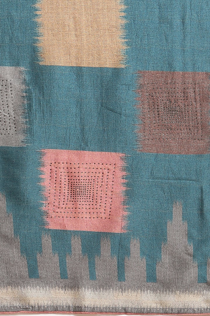 Multi-Colored Ikat Printed Festive Saree by Angarika at Pernia's Pop Up Shop