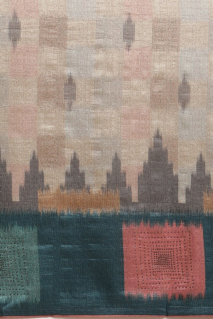 Multi-Colored Ikat Printed Festive Saree by Angarika at Pernia's Pop Up Shop