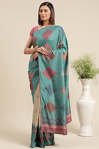 Cream Printed Saree by Angarika