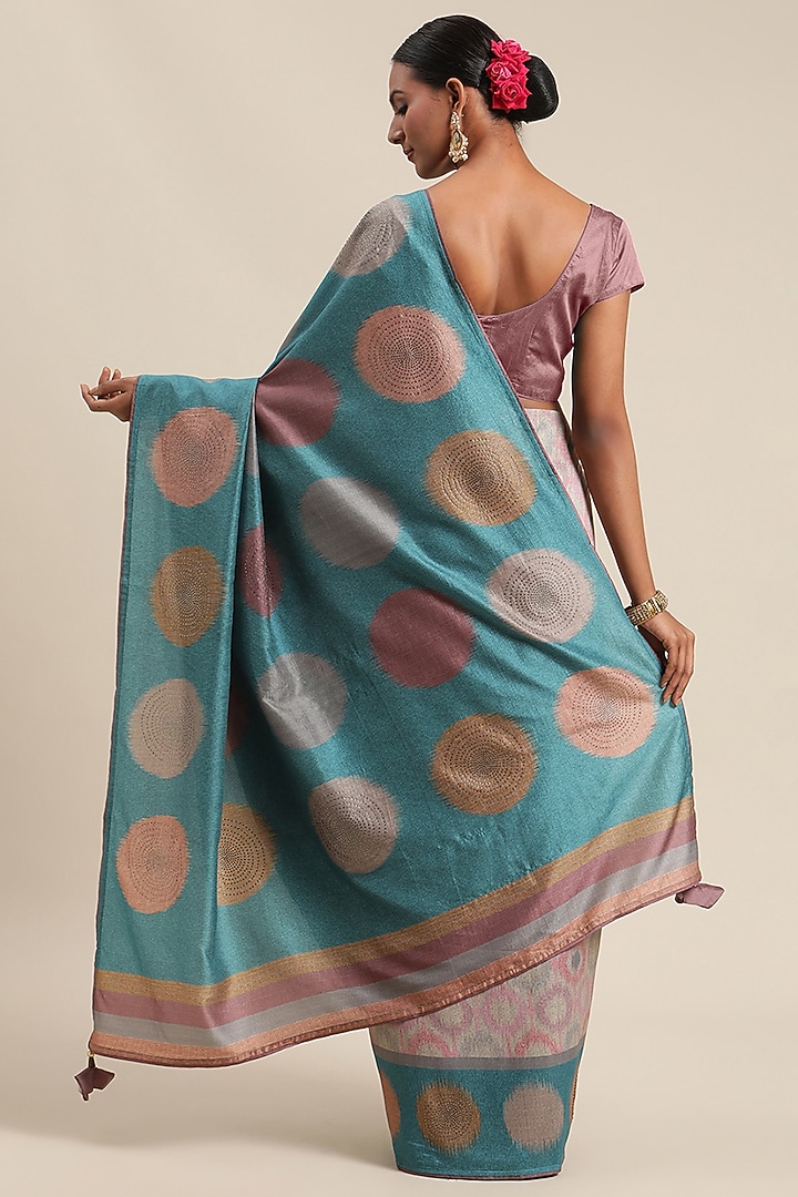 Pink Ikat Printed Festive Saree by Angarika at Pernia's Pop Up Shop