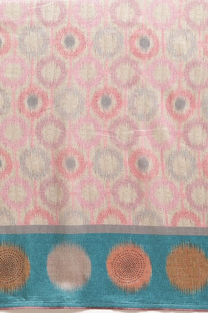 Pink Ikat Printed Festive Saree by Angarika at Pernia's Pop Up Shop