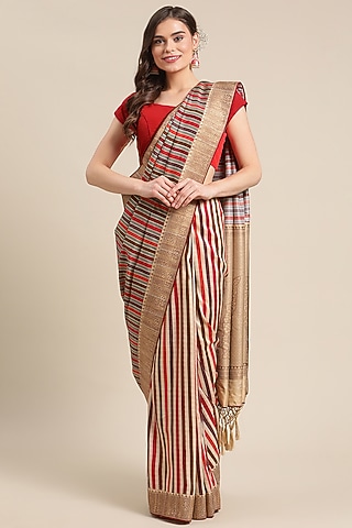 Multi-Colored Digital Printed Saree by Angarika