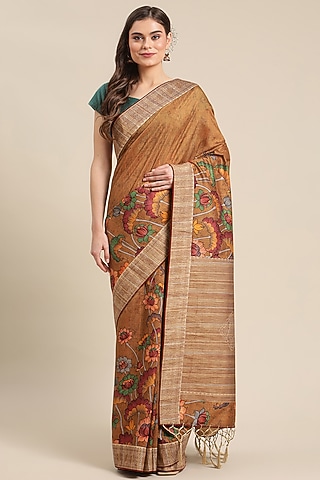 Beige Digital Printed Saree by Angarika