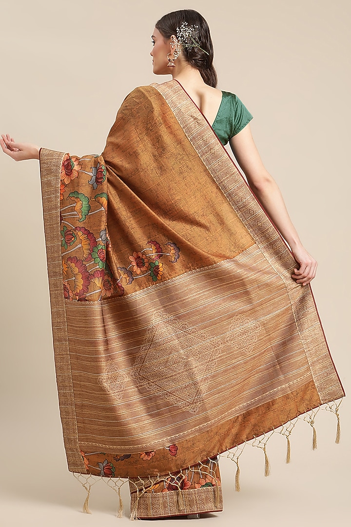 Beige Digital Printed Festive Saree by Angarika at Pernia's Pop Up Shop