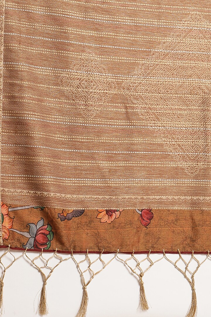 Beige Digital Printed Festive Saree by Angarika at Pernia's Pop Up Shop