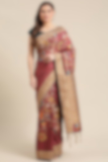 Red Printed Saree by Angarika