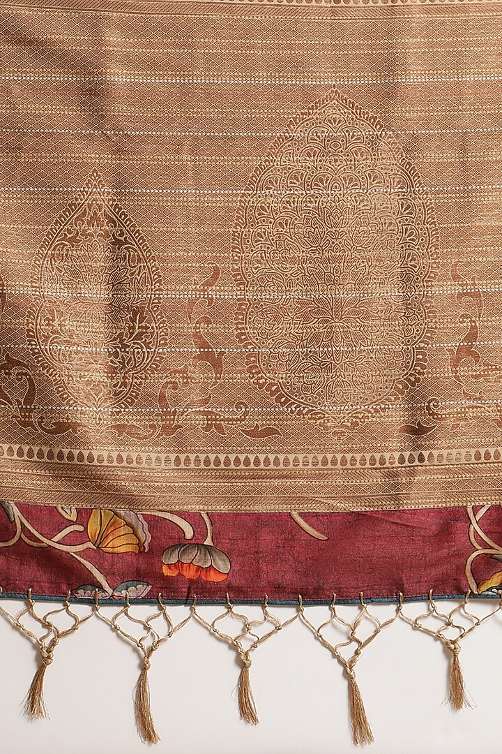 Red Printed Festive Saree by Angarika at Pernia's Pop Up Shop