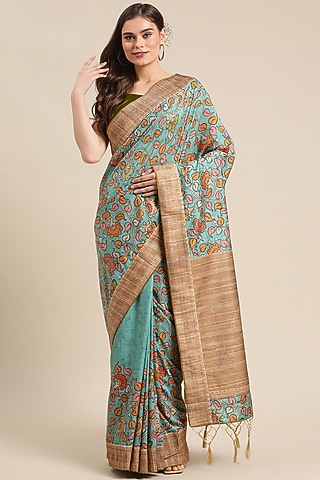 Green Digital Printed Saree by Angarika