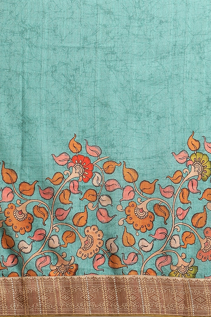 Green Digital Printed Festive Saree by Angarika at Pernia's Pop Up Shop