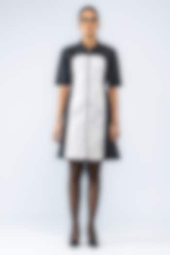 Grey Melange Thread Embroidered Short Summer Dress by ANGSA BY NIDHIR & SHELLY at Pernia's Pop Up Shop