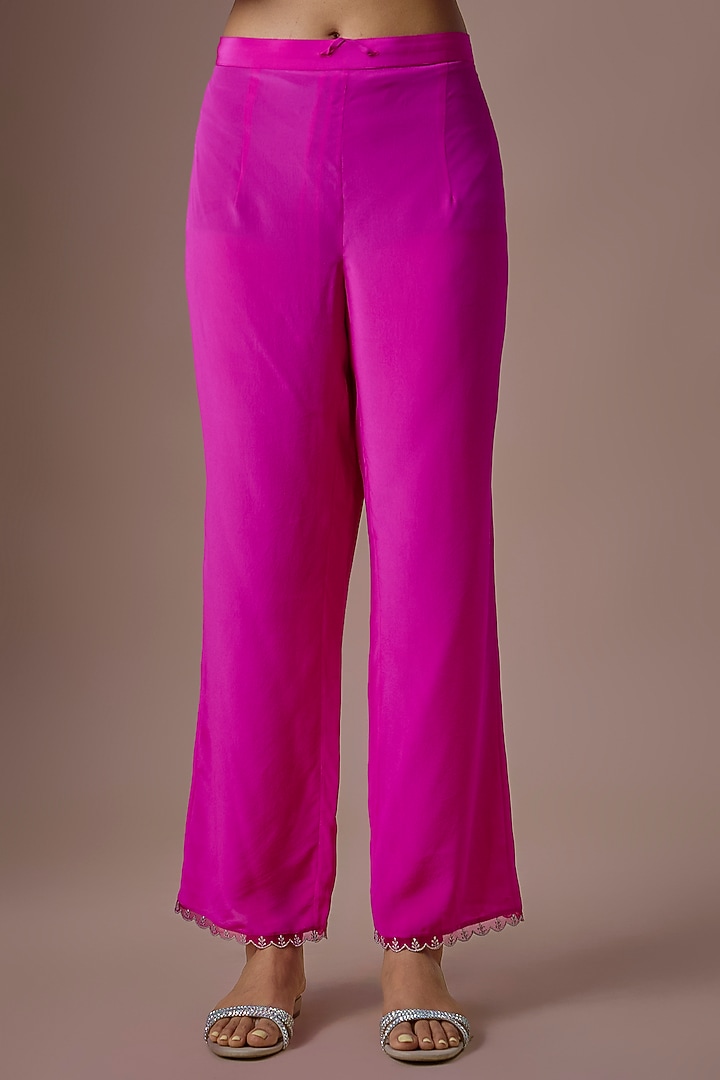 Hot Pink Dupion Silk Kurta Set by Anushree Reddy at Pernia's Pop Up Shop