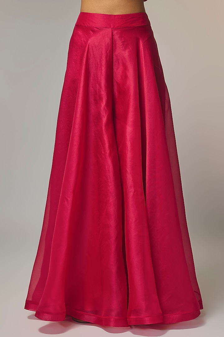 Cherry Red Dupion Silk Bridal Sharara Set by Anushree Reddy at Pernia's Pop Up Shop
