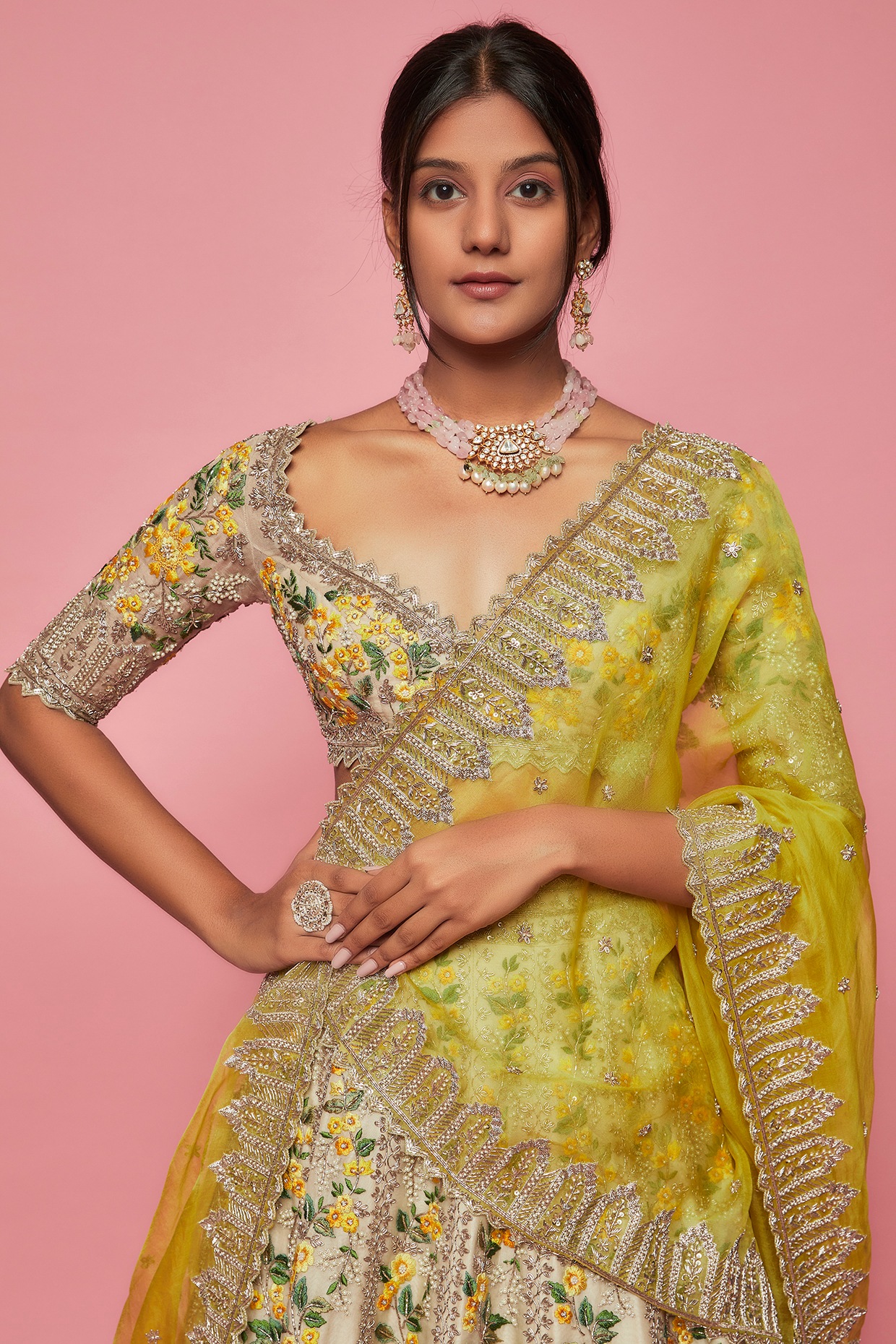 Yellow Embroidered Attractive Party Wear Lehenga Choli And Dupatta – Cygnus  Fashion