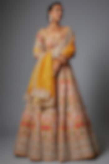 Mustard Raw Silk Bridal Lehenga Set by Anushree Reddy at Pernia's Pop Up Shop