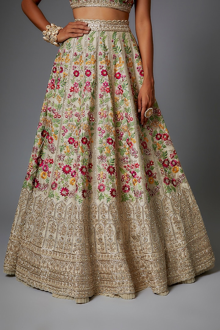 Ivory Organza Bridal Lehenga Set by Anushree Reddy at Pernia's Pop Up Shop