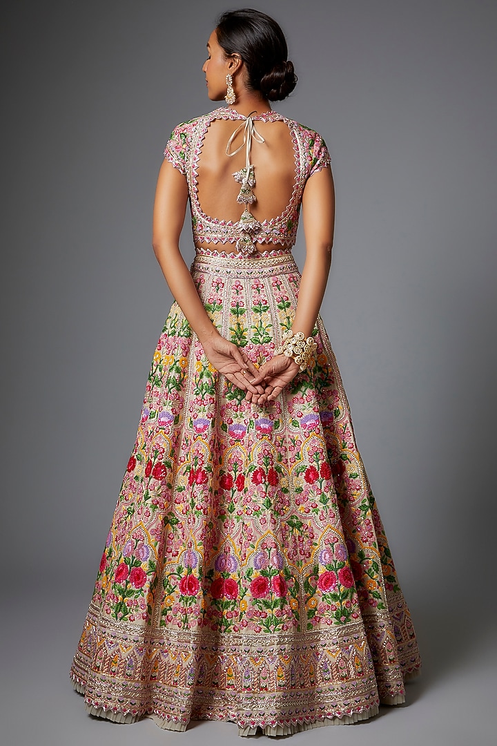 Ivory Organza Bridal Lehenga Set by Anushree Reddy at Pernia's Pop Up Shop