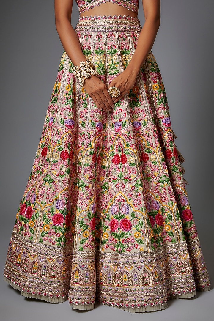 Ivory Organza Bridal Lehenga Set by Anushree Reddy at Pernia's Pop Up Shop