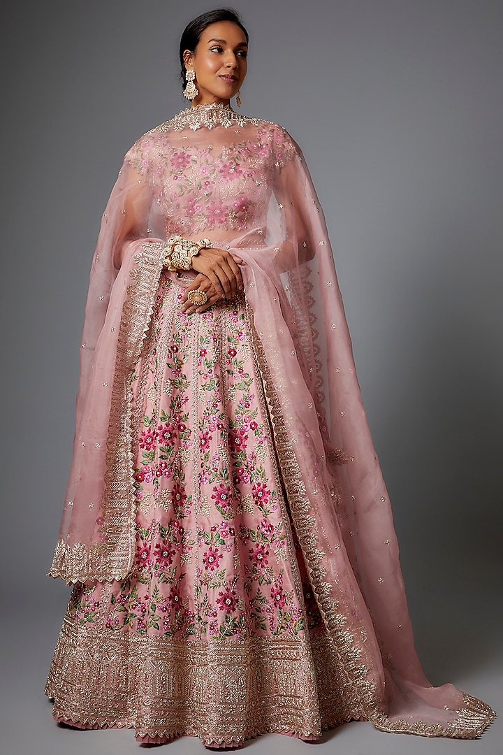 Pink Organza Bridal Lehenga Set by Anushree Reddy at Pernia's Pop Up ...