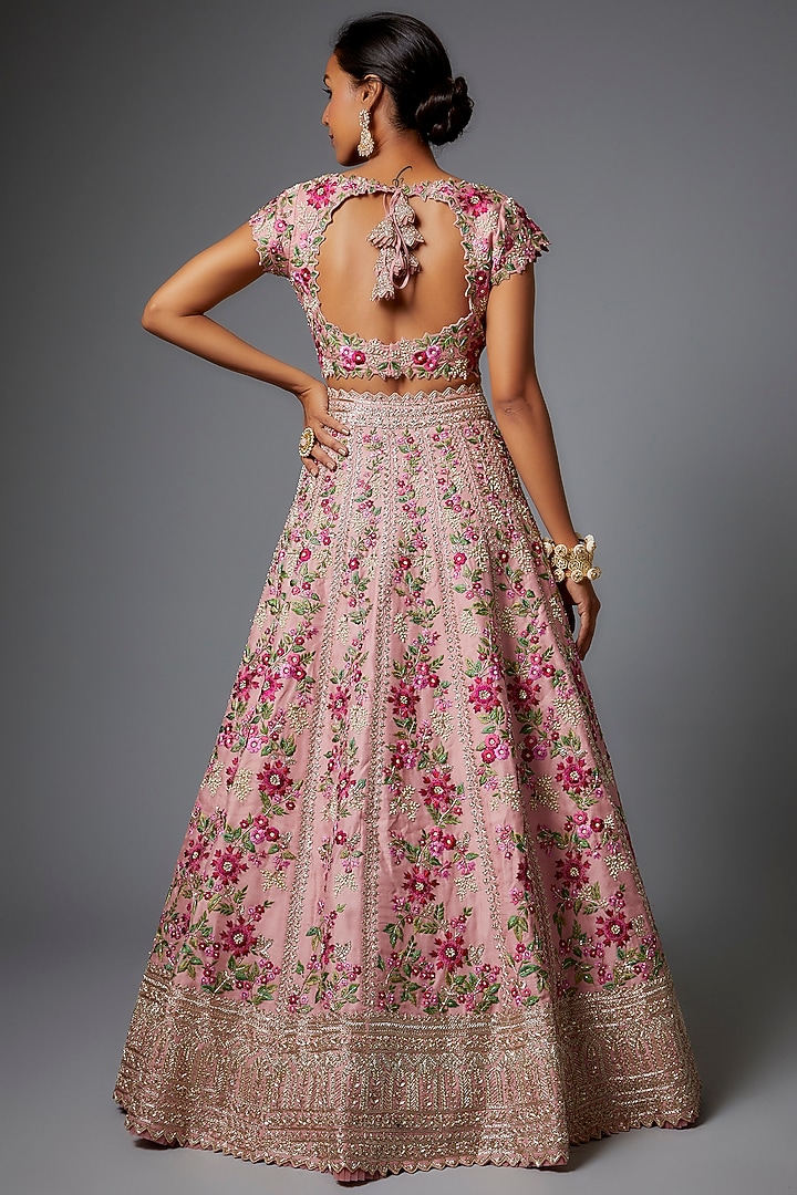 Pink Organza Bridal Lehenga Set by Anushree Reddy at Pernia's Pop Up Shop