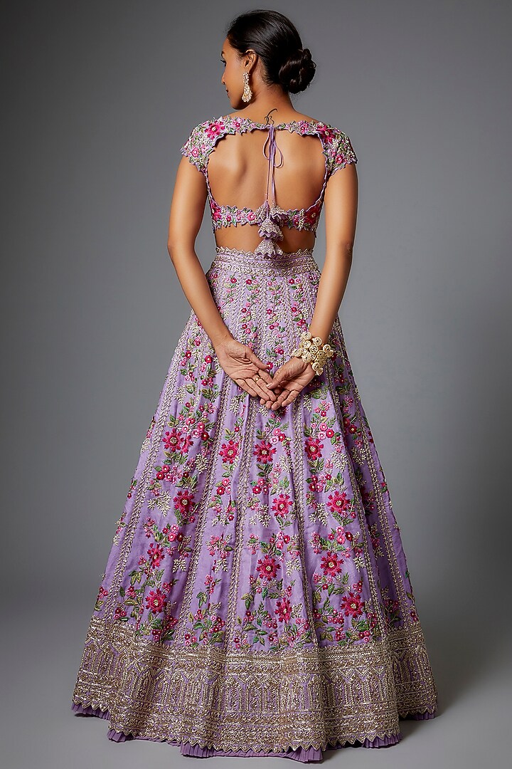 Lavender Organza Bridal Lehenga Set by Anushree Reddy at Pernia's Pop Up Shop