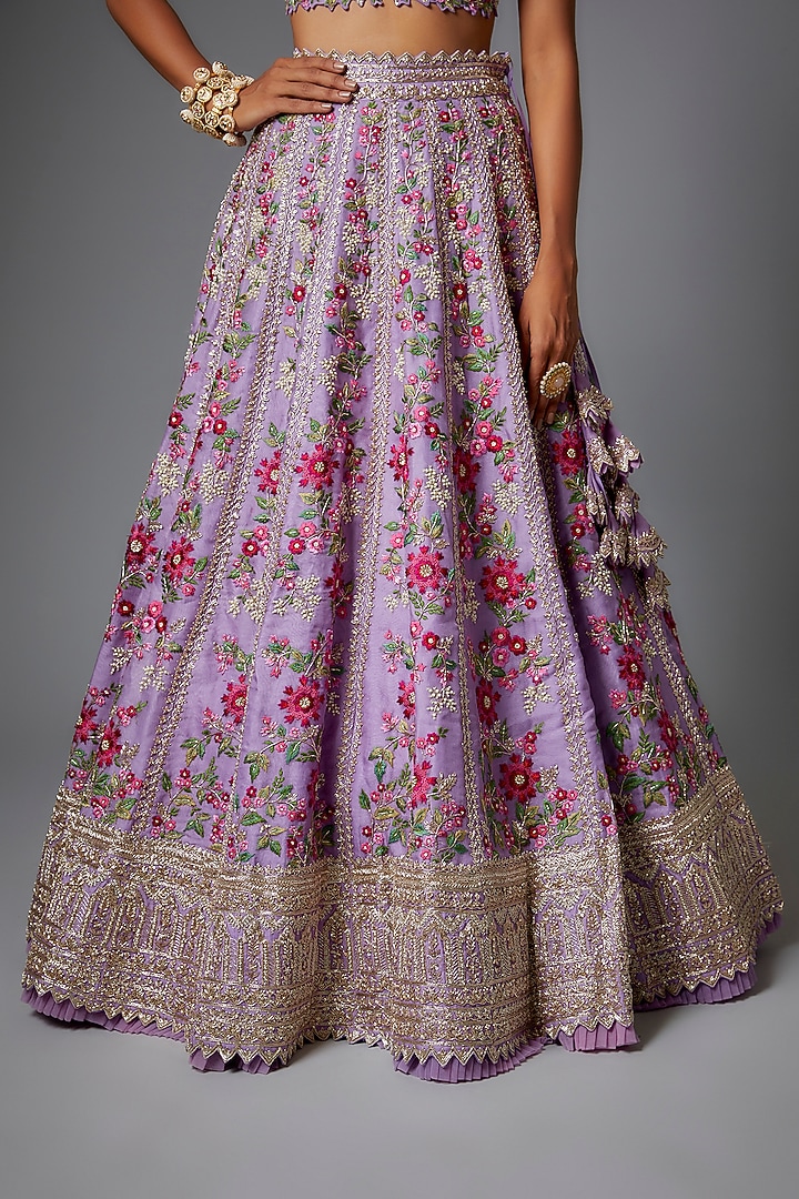 Lavender Organza Bridal Lehenga Set by Anushree Reddy at Pernia's Pop Up Shop