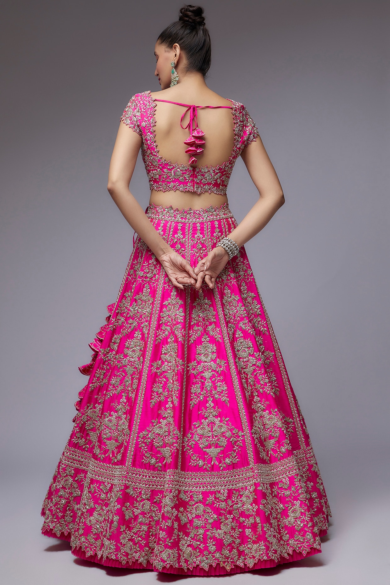 Buy Yellow Organza Embroidery U Neck Shams Bridal Lehenga Set For Women by Anushree  Reddy Online at Aza Fashions.