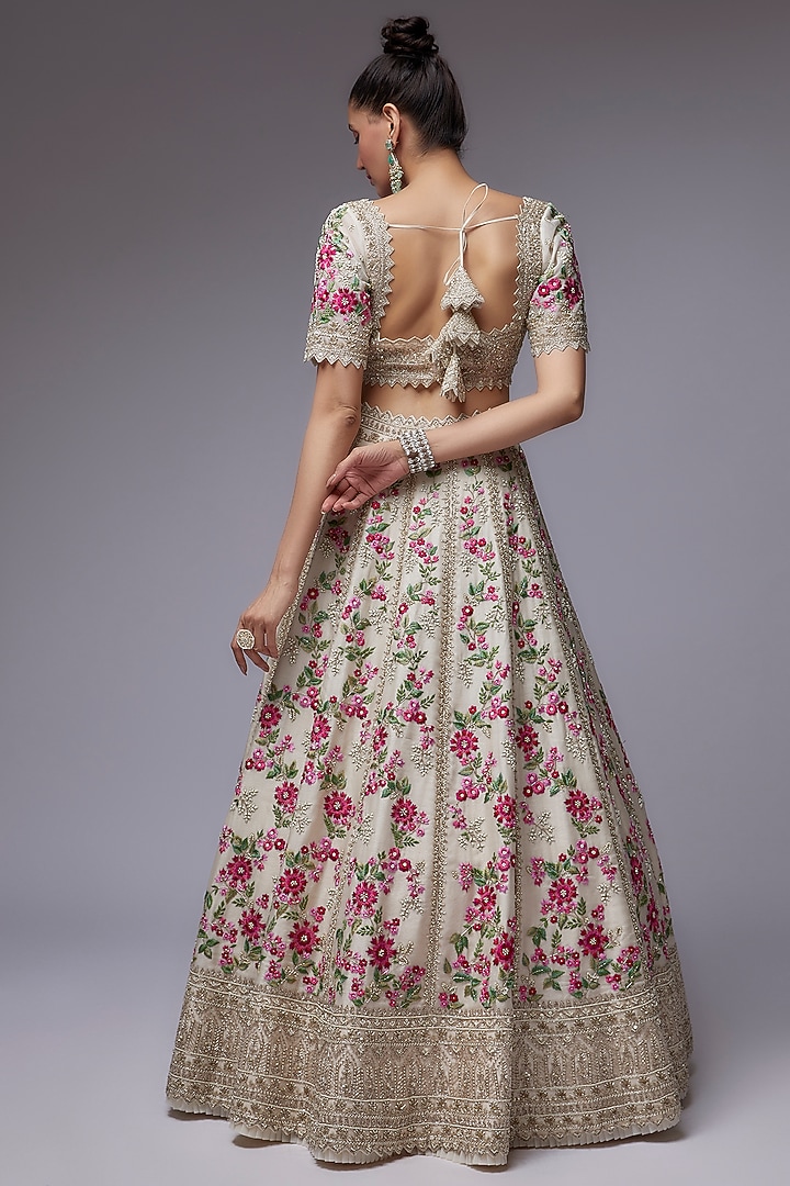 Ivory Organza Bridal Lehenga Set by Anushree Reddy at Pernia's Pop Up Shop