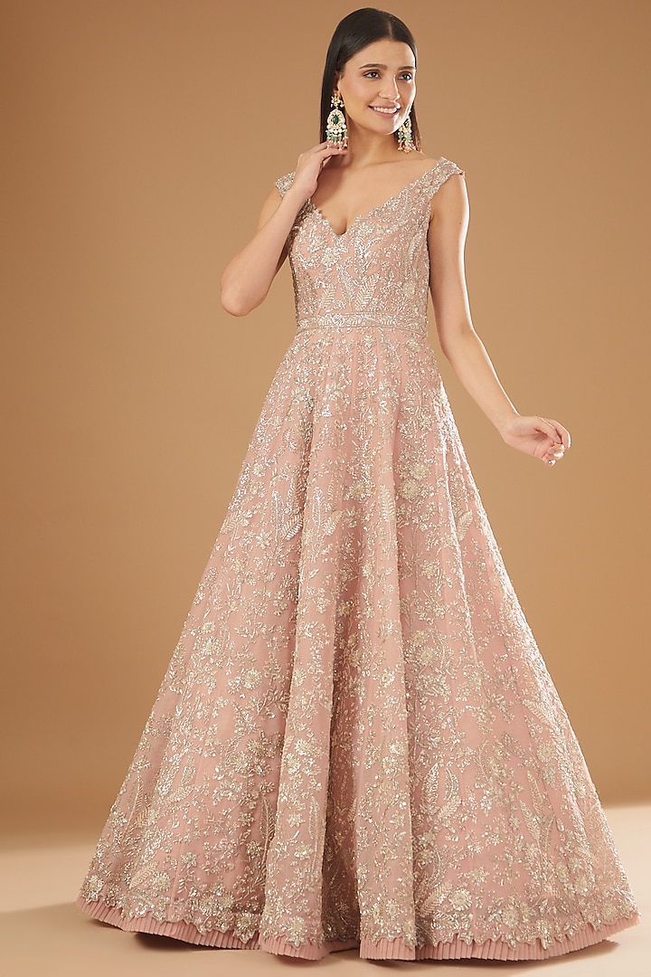 Pink Organza Bridal Gown by Anushree Reddy at Pernia's Pop Up Shop