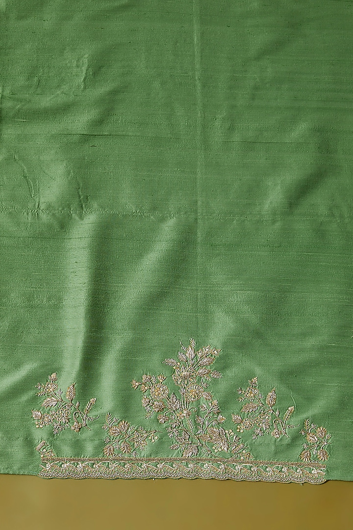 Green & Ombre Organza Embroidered Bridal Saree Set by Anushree Reddy at Pernia's Pop Up Shop